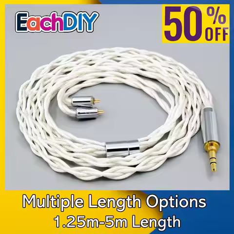 Type2 Graphene 7N OCC Silver Plated Earphone Cable For 0.78mm 2pin Flat Step JH Audio JH11 Pro JH16 