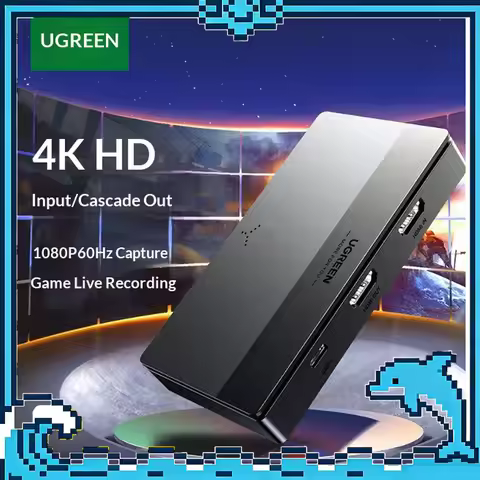 UGREEN CM630 15390 4K 60Hz HDMI Video Capture Card 1080P 60fps USB C Recording Loop Out with Mic Hea