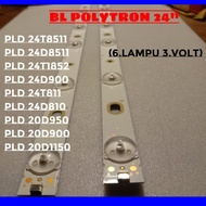 back polytron 3volt tv backlit 6lampu light led 24inc