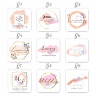 【Buy 48 Get 10 Free】Round/Square Custom Sticker - Simple Sticker Pink Gold Rimmed sticker Thanks You sticker | 3cm-8cm | Cheap and Fast Printing | 1 Day