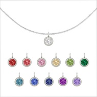 (採用施華洛世奇水晶) 幸運水晶純鋼項鍊 - 12色