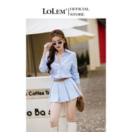 LOLEM JSN011 women's short Jumpsuit with striped belt, youthful and dynamic