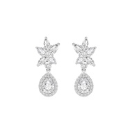 Merii ต่างหูเงินแท้ 925 ชุบโรเดียม ประดับเพชร CZ หลากหลายรูปทรง : ต่างหูเพชร CZ Laureate 221E0283-01