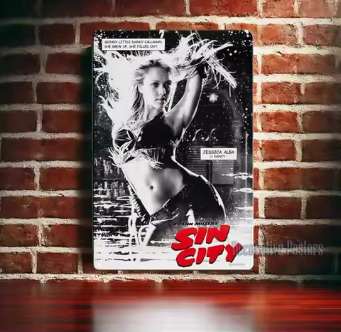 Sin City Jessica Alba For Retro Movie Metal Poster Tin Sign - Plate