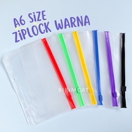 (A6 Size) Ziplock Color Binder A6 6 Rings / File Organizer Money 6 Rings