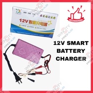 12V Smart Battery Charger with Alligator Clips for 12V 7-30AH Battery