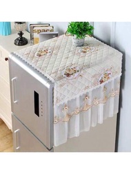 冰箱塵罩,通用保護布花邊塵罩適用於單門冰箱和洗衣機
