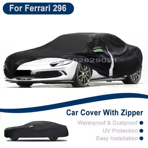Outdoor Full Vehicle Cover For Ferrari 296 GTB GTS - Side Zipper Design, Waterproof Dustproof Sun Pr