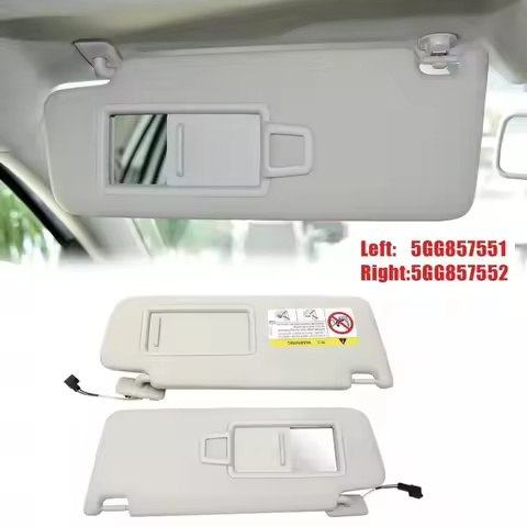 1/2PCS Grey Interior Sun Visor Make Up Mirror for VW Golf 7 7.5 Passat B8 CC Jetta MK7 A7 Skoda Octa