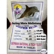 035 x 6 1/4" ( 157MM ) x 60MD ( 31 Kaki ) x 91.4MTR Fishing Net Jaring Tangsi Jaring Pukat Ikan Jain