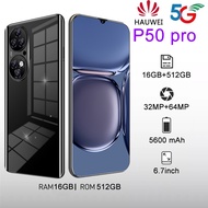 Hauwei P50 Pro Telefon Bimbit 6.7 inci 16GB+512GB Telefon Pintar Kelas Dalam Talian Telefon Mudah Alih Android Legit
