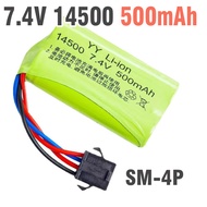 Pin sạc 7.4v 14500 dung lượng 500mah đầu nối SM-4P dùng cho xe mô hình điều khiển từ xa