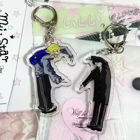 Anime Doukyuusei Kusakabe Hikaru Sajou Rihito Cosplay Keychain Acrylic Pendant Keyring 2Pcs/Set Coup