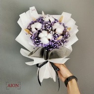Baby Bunny Tail Flower Bouquet (Baby Breath, Bunny Tail & Cotton) by AION X.Y Florist for Valentine,