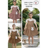 Girls' Dress made of imported satin, already got bonek aged 7-10 years, wholesale contains 4 pcs, pr