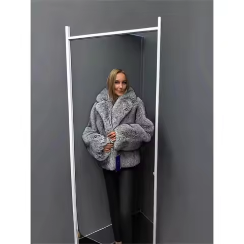 Women's Winter Fur Coat Warm Plu 200g Insulation Outerwear Long Sve Collar Windproof Faionable Simul