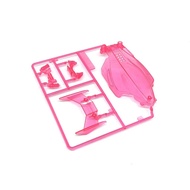 project D mini 4wd racing car Dual Ridge Jr cowl for S2 chassis clear pink/clear black color