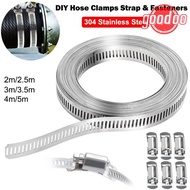 GOODOO Hose Clamps, 304 Stainless Steel Adjustable Hose Clamp Strap,  Large Pipe Ducting Hose Clamp 