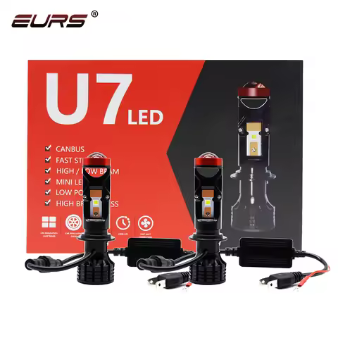 EURS 2PCS New LED H4 Automobile Headlight Mini Projector Dual Lens Integrated Bifocal Lens Car Headl