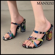 MANXIXI Fashion Women High Heels 3.93 Inches Beautiful Snake Skin Pattern Sandals (Size 34-42)