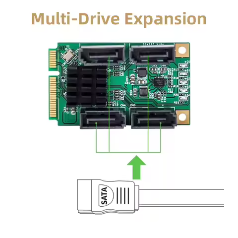 Mini PCI-E To SATA3.0 Riser Card M.2 PCI-E 2.0 Converter B+M Key Expansion Card 2/4 SATA 3.0 SSD Ada