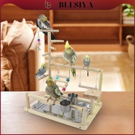 [Blesiya] Wooden Bird Playground Wood Perch Exercise Platform Birds Parrots Chew Toys for Parakeets 