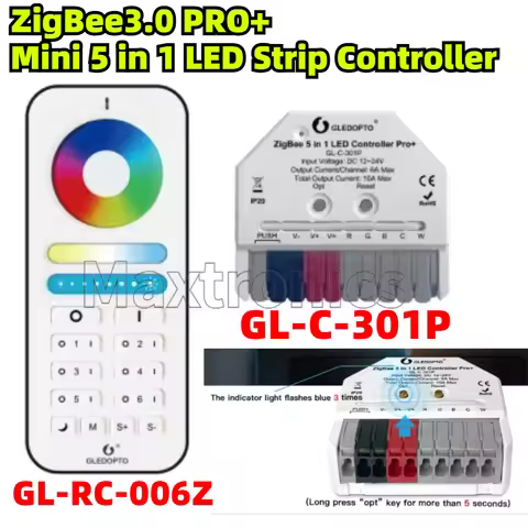 GL-C-301P/GL-RC-006Z ZigBee3.0 PRO+Mini 5 in 1 LED Strip Controller APP Voice Control for Dimmer WWC