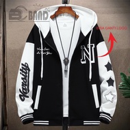 S - XXXXXL(6XL) Varsity LOGO N BUTTON Jumbo Bigsize Korean Style Fleece Jacket Men's Oversize Ulzzan