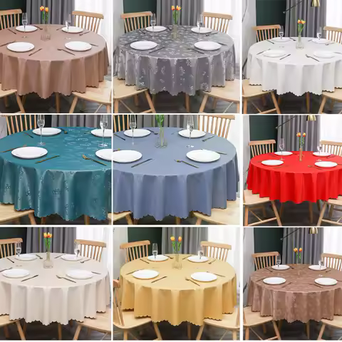 Round Tablecloth PVC Waterproof Antifouling Table Cloth Outdoor Kitchen Dining Table Cover Size 120-