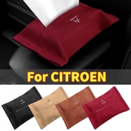 Car Suede Tissue Box Cover Easy to carry seat back accessories For Citroen C2 C3 C4 C5 X7 Berlingo X