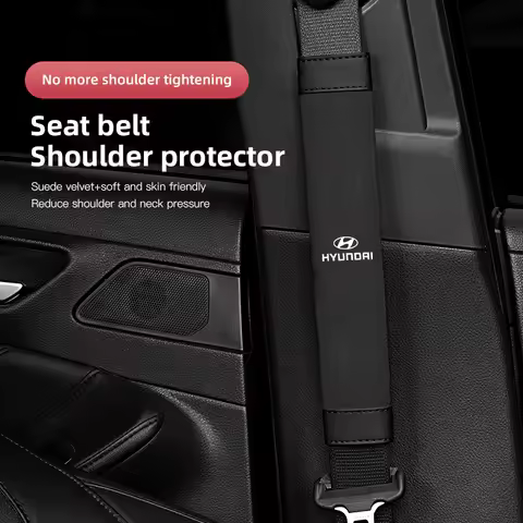 2Pcs Car Seat Belt Cover Shoulder Mat Suede Cushion For Hyundai Palisade Bayon Tucson Inster NEXO Cr