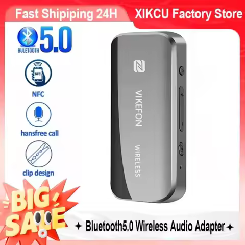 XIKCU T40 Bluetooth Aux Adapter Wireless NFC TF Card 3.5mm Jack Handsfree For TV PC Speaker Car Kit 