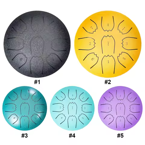 Rain Drum 4 Inch 9 Notes Waterproof Steel Tongue Drum Rain Chime Ideal for Yoga & Prenatal Education