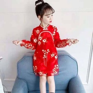 Little DR Cheongsam for Kids Girl Dress hanfu Princess Chinese New Year Teenage 2023 qipao Red Costume Clothes Children Teen ceongsam Skirt Frozen Girls baju budak perempuan