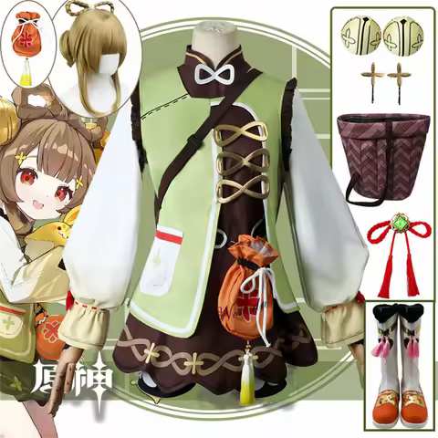 Anime YaoYao Cosplay Costume Women Kids Anime Lolita Dress Lovely Uniform Yao Yao Wig Shoes Hallowee