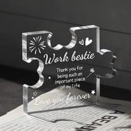 1pc Acrylic Plaque,Funnli Gifts For Coworkers Work Bestie Acrylic Puzzle Plaque - Work Bestie Gifts 