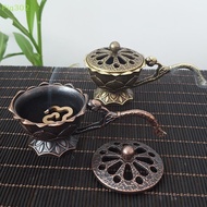 Piq302 Metal Lotus Incense Burner Bowl Incense Holder With Handle Yoga Meditation Home Decor Ancient