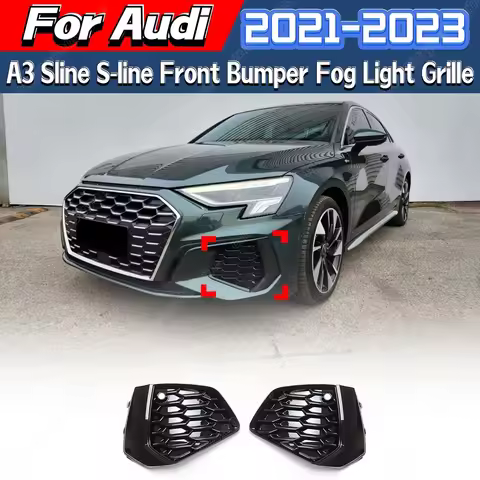 For Audi A3 Sline S-Line 2021 2022 2023 Front Bumper Fog Shallow Grille Cover 8YG807671A 8YG807672A 