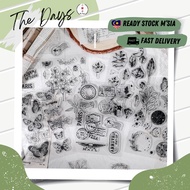 THE DAYS Vintage Geometric Shape Figure Frame Label Pattern Post Stamp Tag Antique Backgroud Clear S