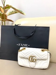 Gucci gg marmont matelasse mini bag 白色馬鞍包 ｜AP0214-Y01864-C3906 |全新正版正貨