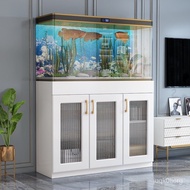 Aquarium Floor-Standing Household Set of Fish Tank Ecological Glass Small and Medium-Sized Fish Tank with Base Cabinet F