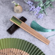 Silk Art Hall Fresh 22cm Female Fan Grass Green Folding Fan Dance Hanfu Fan Cool Portable Small Fan