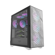 【darkFlash】大飛 DLX21 Mesh E-ATX 玻璃透側機殼(含ARGB風扇*4)《白》