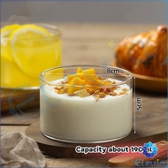 Elevia 190ml Clear Glass Bowl High Temperature Resistant Yogurt Pudding Glass Cup Fruit Salad Bowls