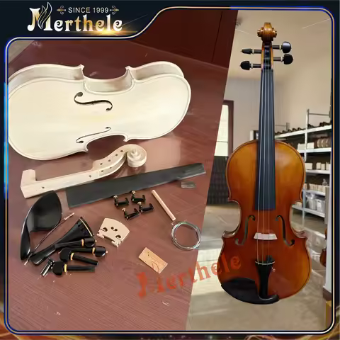 Unfinished White Violin 4/4 fiddler Natural Dried Maple Back, Spruce Top,solid wood DIY white violin