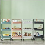 3 Tier Trolley Storage Rack Beauty Saloon Office Shelves Home Kitchen Multifunction Rack With Wheel Rak Troli