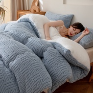【Super low price】Super Warm Thick Fleece Blanket for Winter Queen Warmth Double Bed Quilt Soft Artif