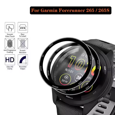 Screen Protector 3D PMMA Curved Edge HD Full Coverage Film for Garmin Forerunner 265 265s