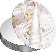 Round Mirror Tiles for Centerpieces, 9PCS Mirror Trays Flat 10inch Circle Mirrors for Tables Mirror 
