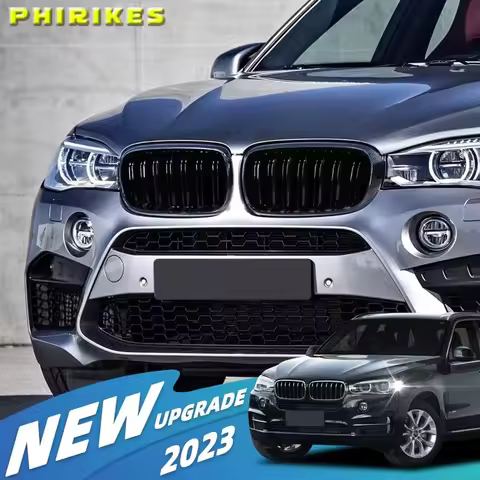 New Look Car Grille Grill Front Kidney Glossy 2 Line Double Slat For BMW X5 F15 X6 F16 X5M F85 X6M F